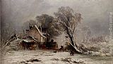 George Augustsus Williams The Snowball Fight painting